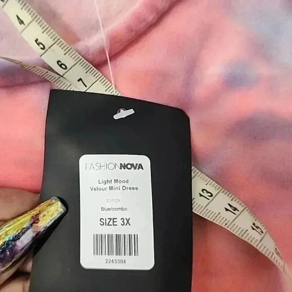 FASHION Nova Velour Mini Dress. Nwt size 3x - Picture 4 of 5
